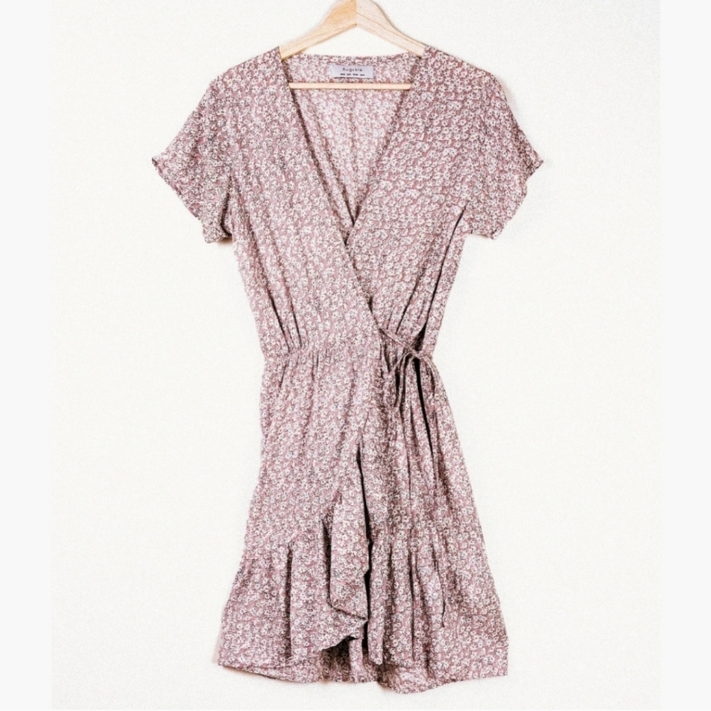 Auguste Daisy Love Wrap Mini Dress, Blush